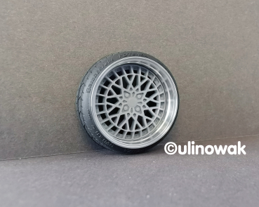 99576-16S Alufelge 1:18 BBS T17-Design 3-tlg. schmal 16 Zoll uni